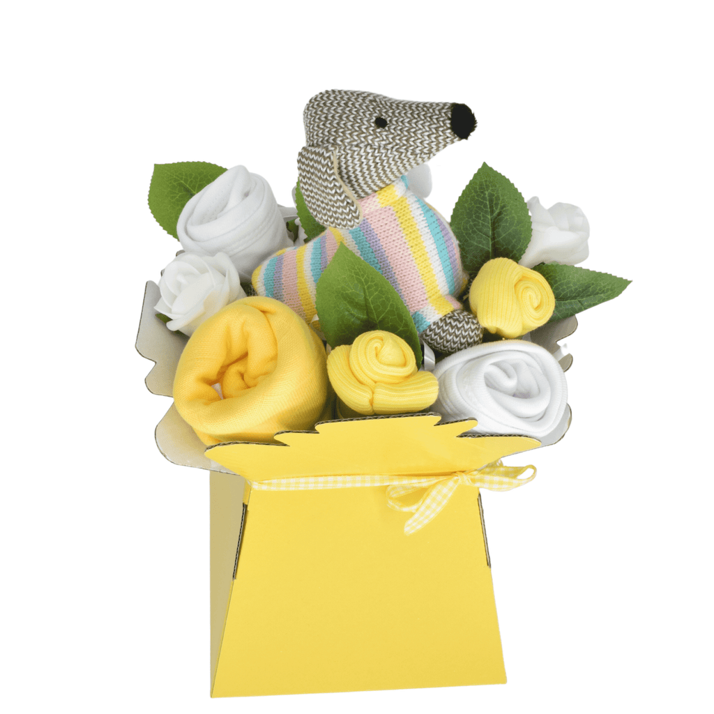 Unisex and Gender Neutral New Baby Gifts and Baby Clothes Flower Bouquets