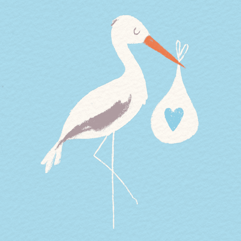 Blue Baby Bundle Stork Card - Say It Baby Gifts