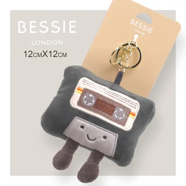 Bessie London Plush Cassette Tape Bag Charm