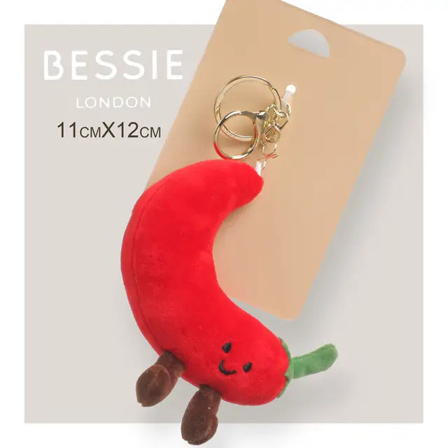 Bessie London Plush Chilli Bag Charm
