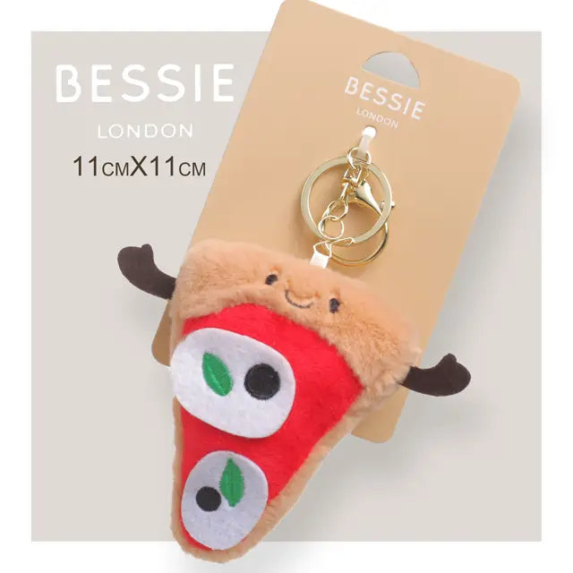 Bessie London Plush Pizza Bag Charm