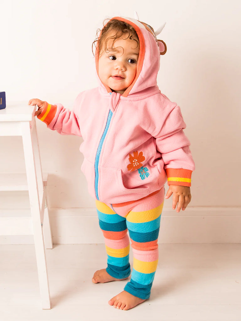 Blade &amp; Rose Bonnie the Highland Cow Hoodie - this pink hoodie features a hood with a fab Bonnie Highland Cow face with perky ears and horns. Sold by Say It Baby Gifts