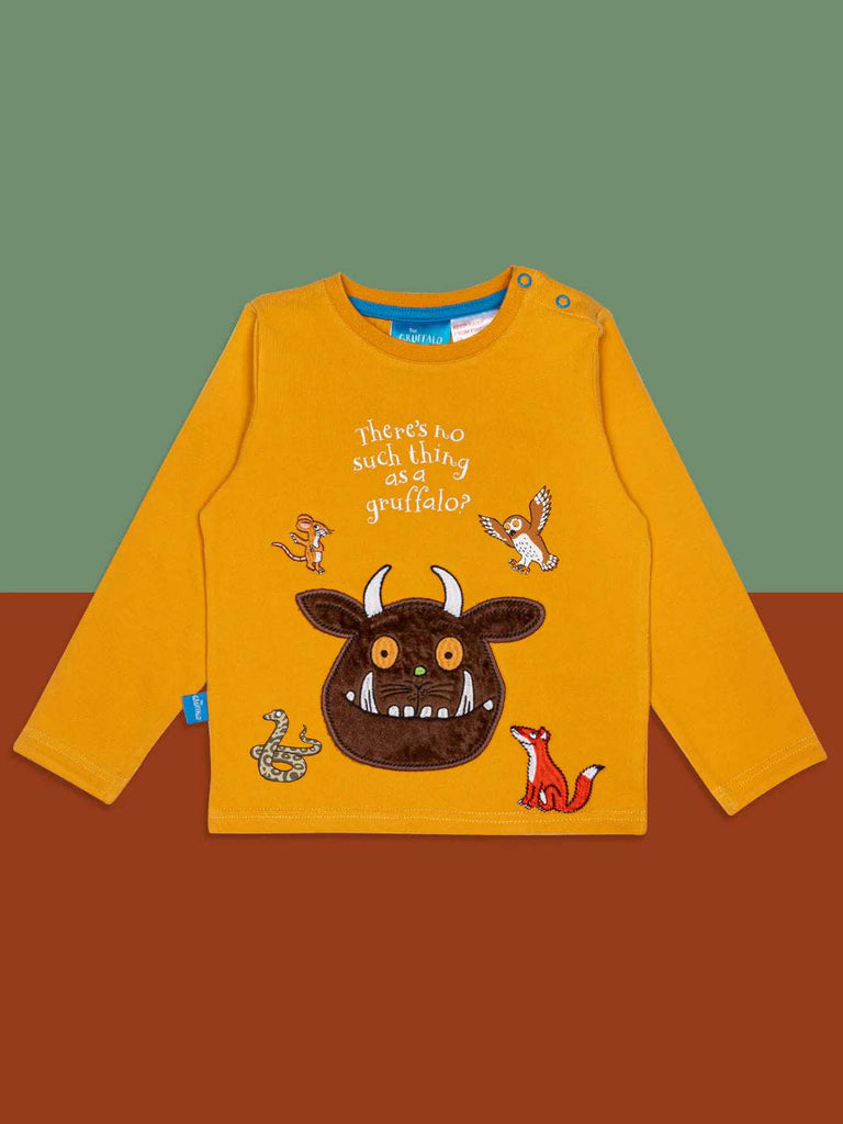 Blade & Rose Gruffalo Top - bold, bright and fun! This gorgeous mustard top features a cute Gruffalo design with a soft fleece face.