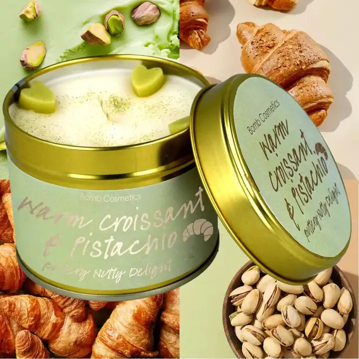 Warm Croissant & Pistachio Tin Candle