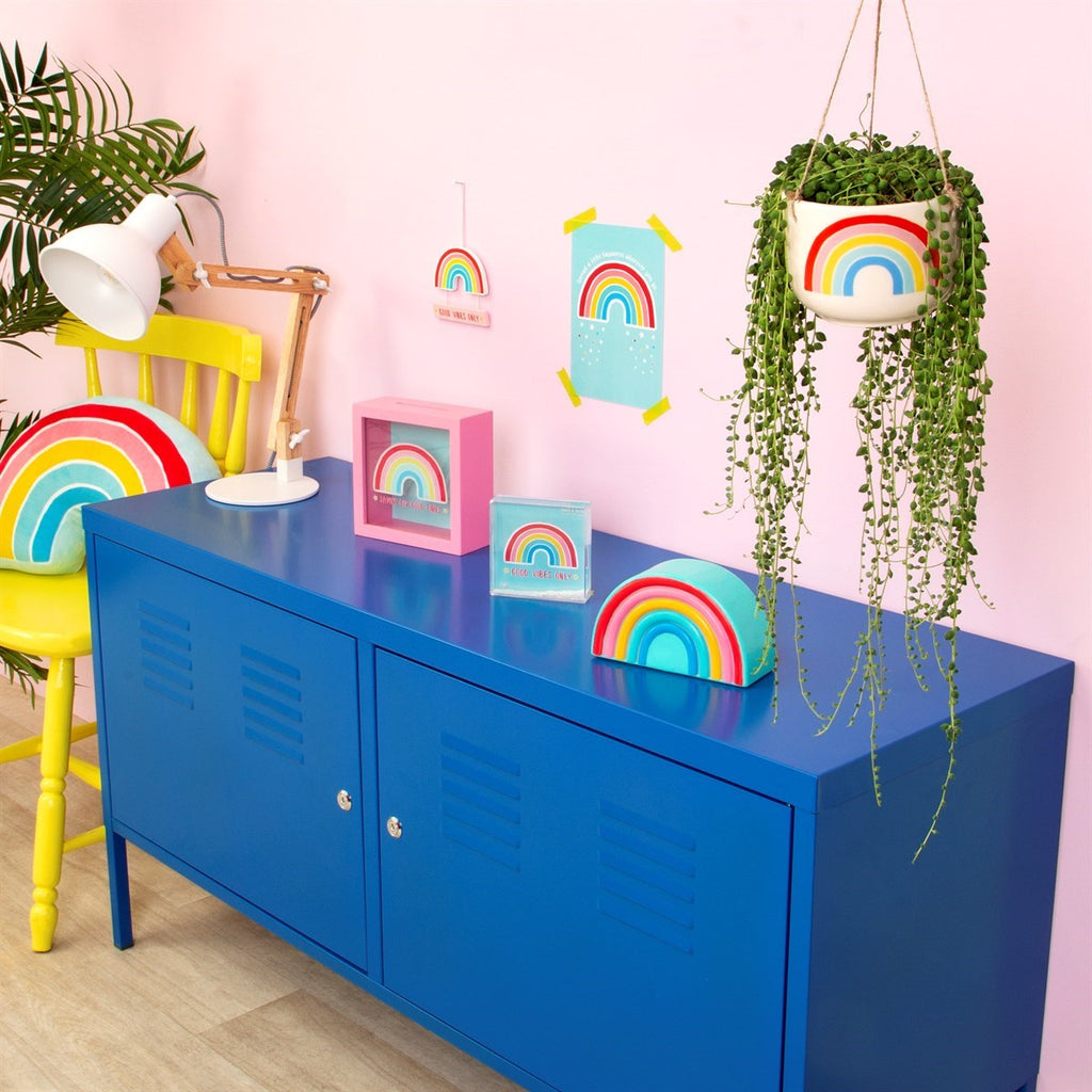 Sass & Belle Chasing Rainbows Hanging Planter. Sold by Say It Baby Gifts