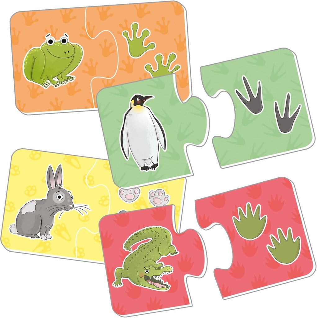 Galt Puzzle - Paw Prints. Set of animal-themed children's puzzles on a white background