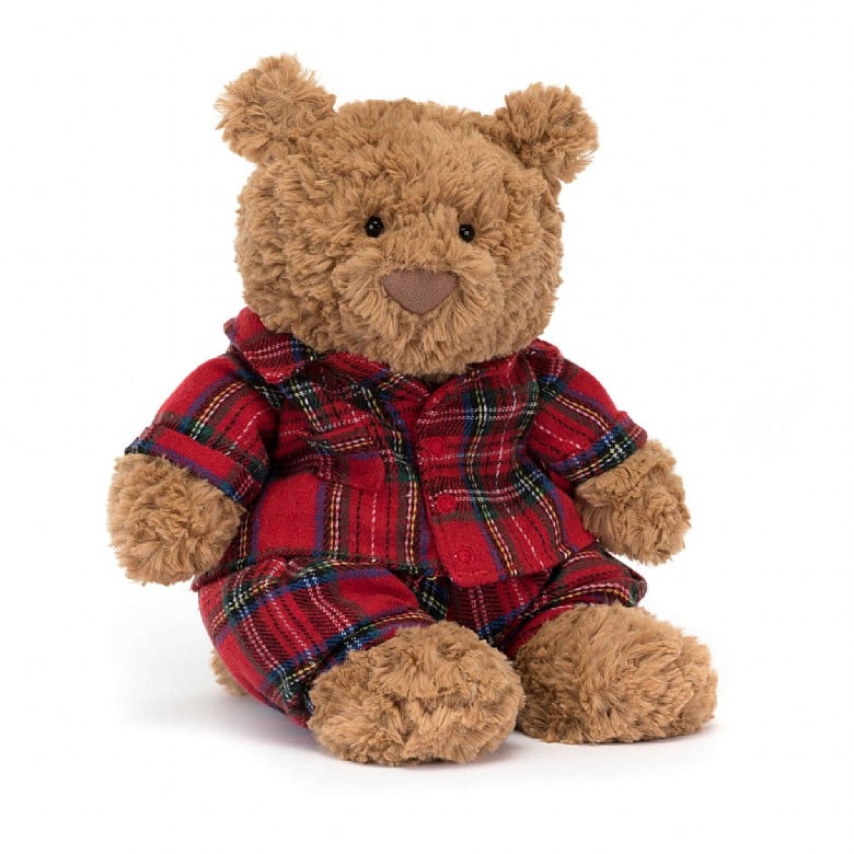 Jellycat Bartholomew Bear Bedtime - Squeezy, squashy and super cuddly! BARM3BED Sold by Say It Baby Gifts