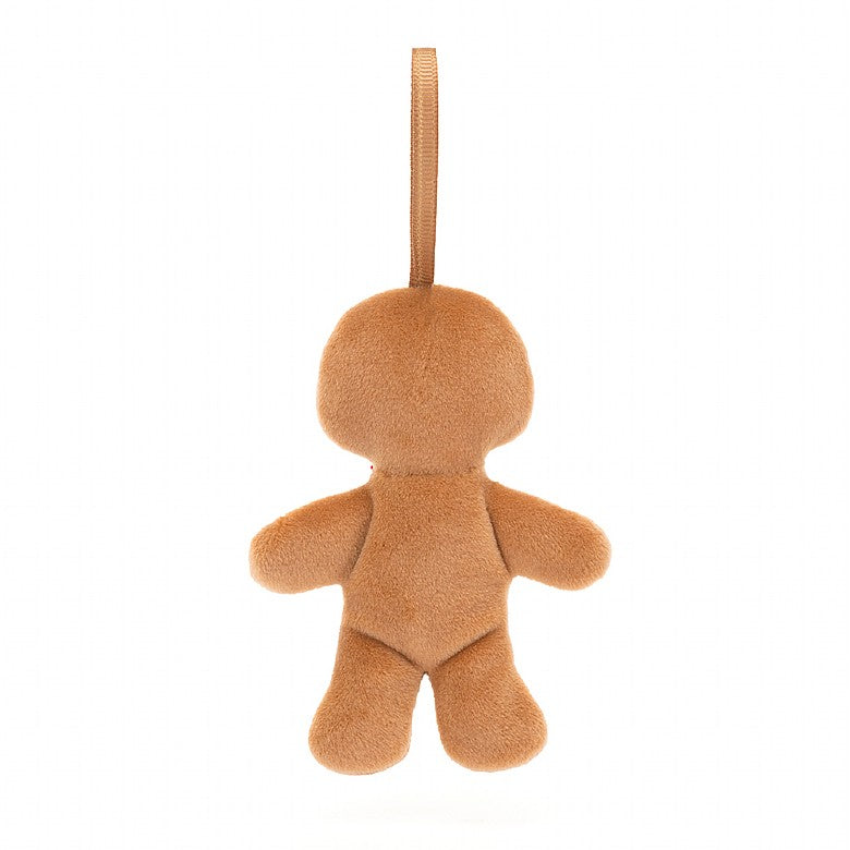 Jellycat Festive Folly Gingerbread Fred - a gorgeous little gingerbread man perfect for hanging! FFH6GM Sold by Say It Baby Gifts