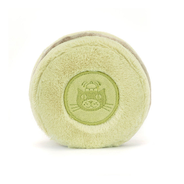 Jellycat Amuseable Max Macaron - Pistachio A6MACP - back with jellycat logo detail