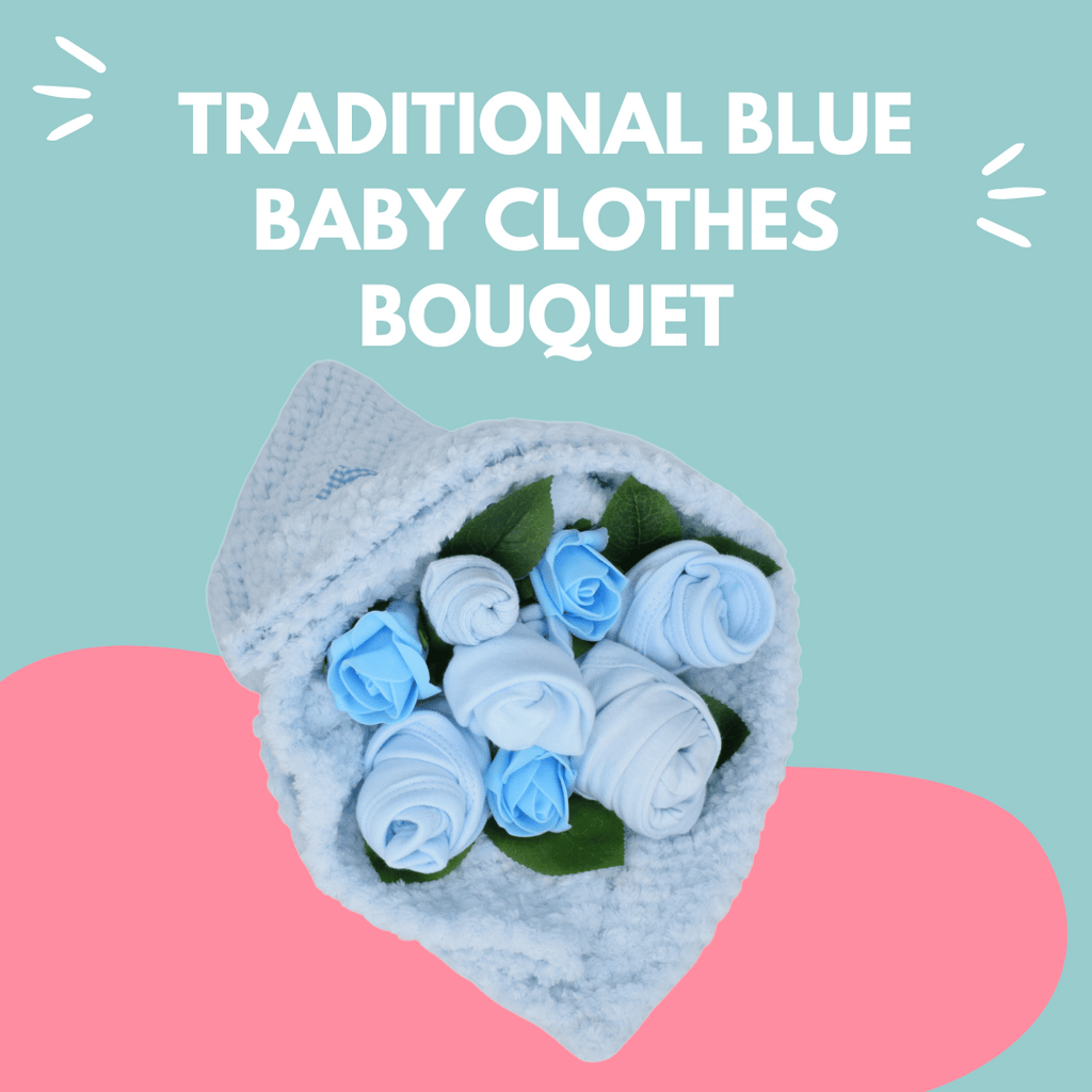 Traditional Blue New Baby Gift Bouquet