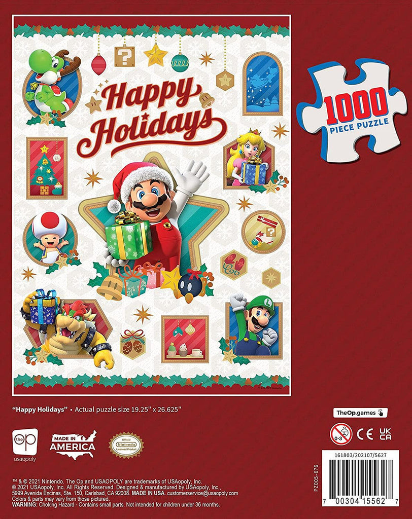 Super Mario Happy Holidays 1000-Piece Puzzle USA-OPOLY