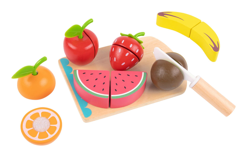 Slice up some fun with this Tooky Toy Wooden Cutting Fruits Set! Sold by Say It Baby Gifts