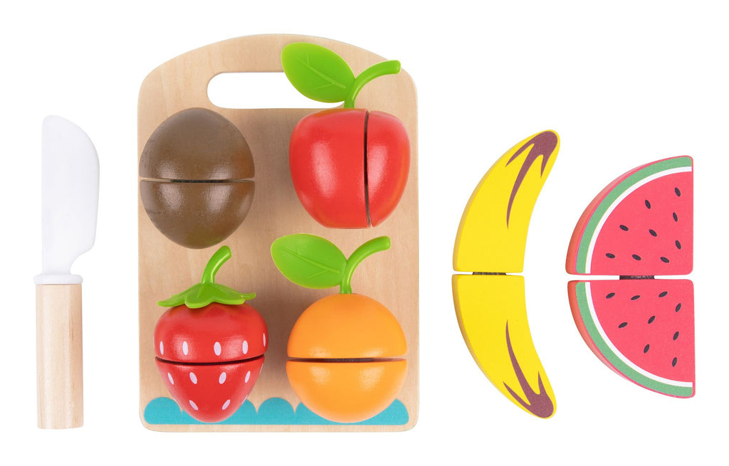 Slice up some fun with this Tooky Toy Wooden Cutting Fruits Set! Sold by Say It Baby Gifts