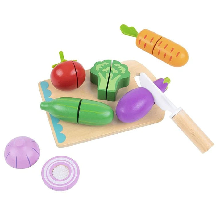 Slice up some fun with this Tooky Toy Wooden Cutting Vegetables Set! Sold by Say It Baby Gifts