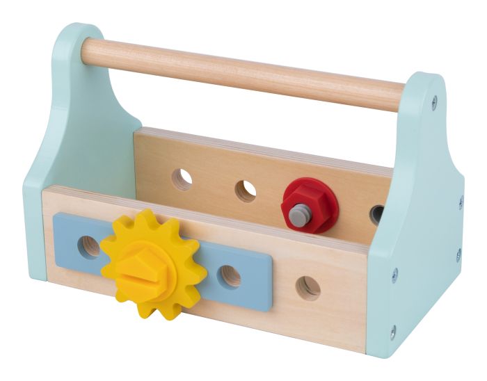 Tooky Toy Wooden Take-Along Tool Box - This fab kids tool box contains everything required for budding do-it-yourselfers! Sold by Say It Baby Gifts