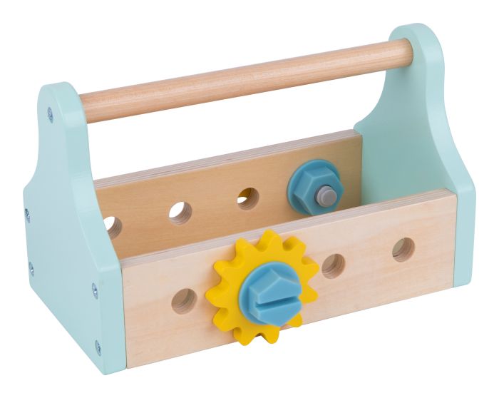 Tooky Toy Wooden Take-Along Tool Box - This fab kids tool box contains everything required for budding do-it-yourselfers! Sold by Say It Baby Gifts