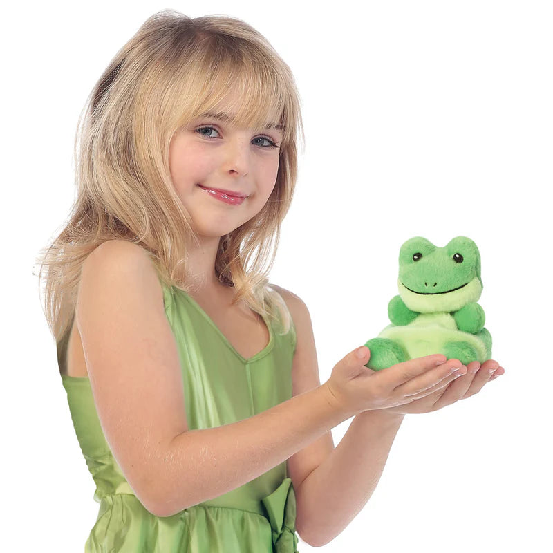 Aurora Palm Ribbits Frog Soft Toy - a gorgeous collectable little toy that will fit perfectly in your palm! In palm