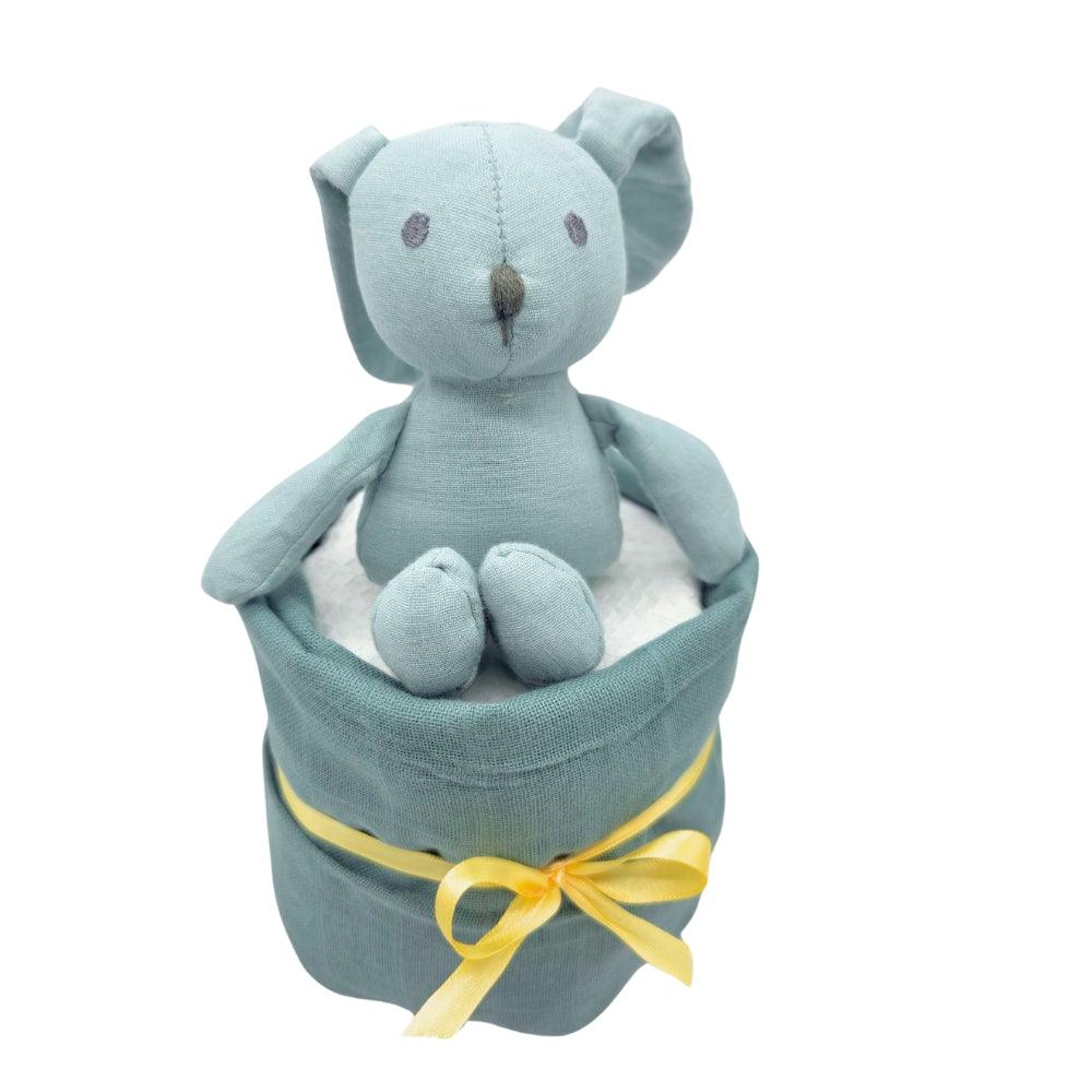 Say It Baby - Teal Baby Boy Nappy Cupcake.