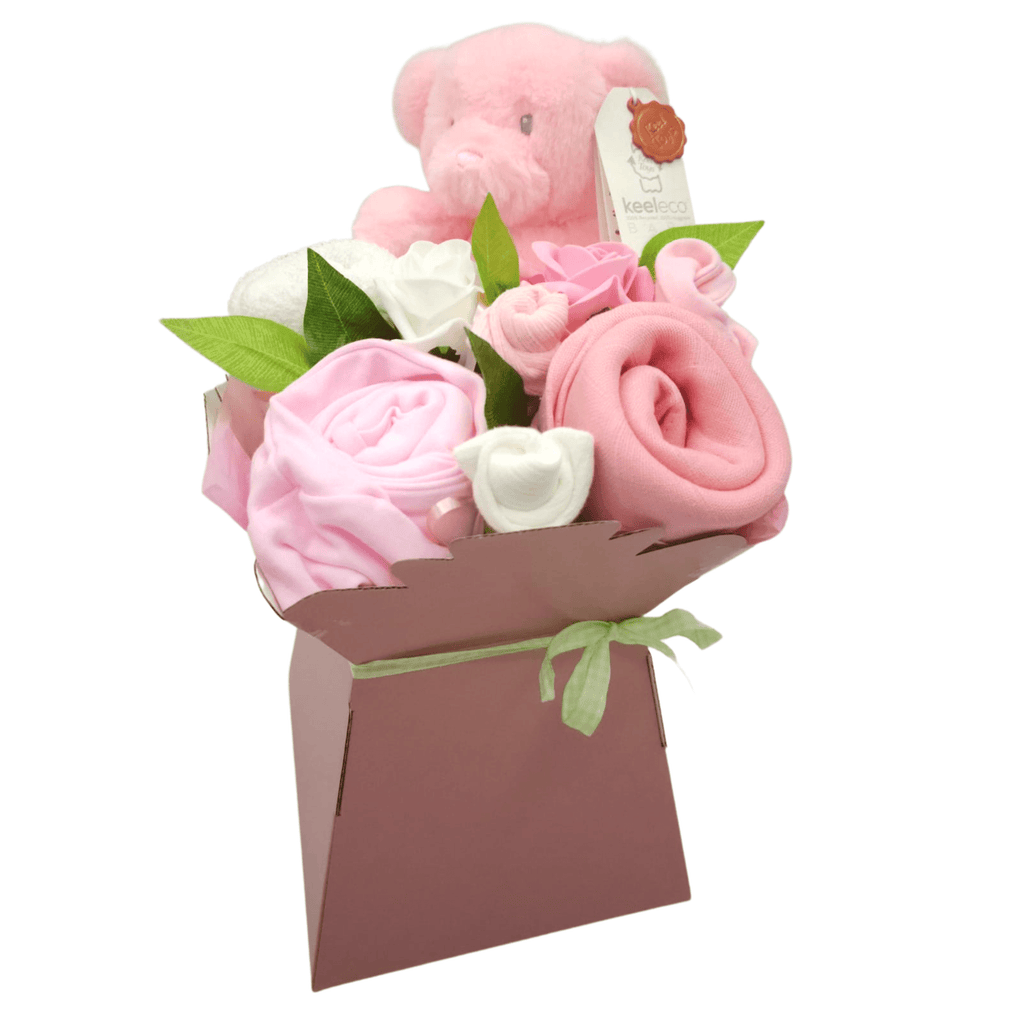 Say It Baby - Baby Girl Clothes Flower Box. Handmade baby bouquet