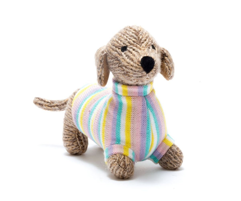 Best Years Knitted Sausage Dog Pastel Jumper - Medium