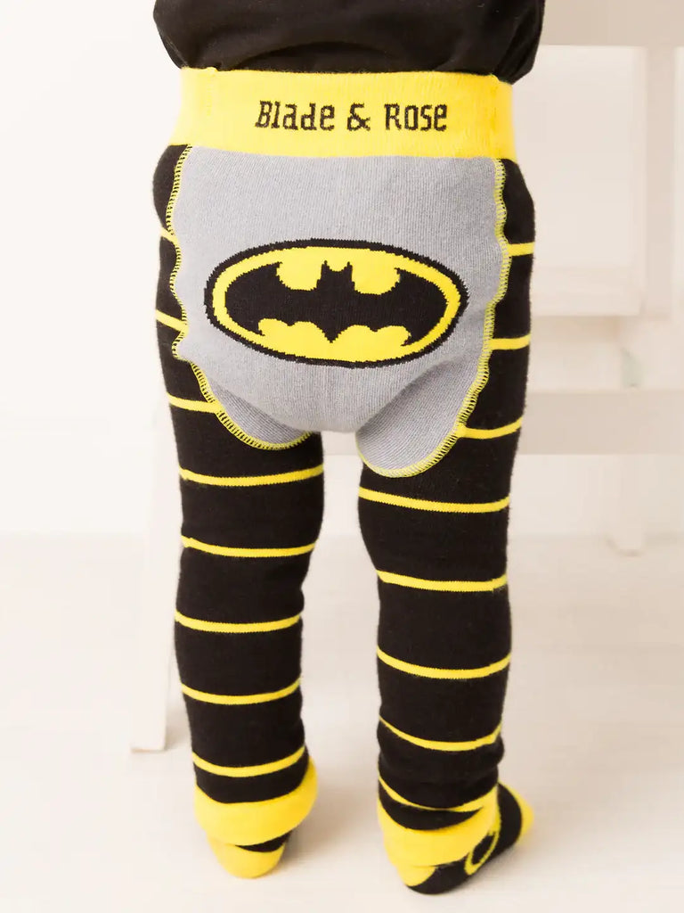 Blade & Rose Batman Leggings. Children's leggings with Batman logo and 'Blade & Rose' branding on a white background