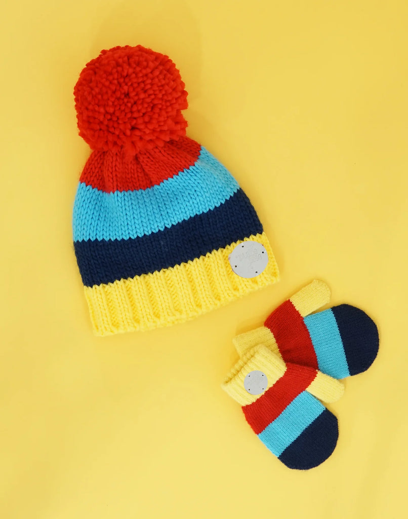 Blade & Rose Bright Striped Mittens - bold, bright and fun! A gorgeous colourful and cosy set of kids mittens, perfect to keep hands warm in cold weather!