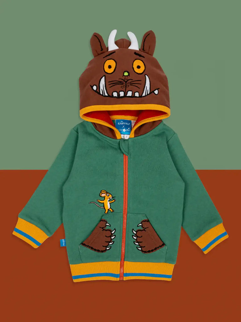 Blade & Rose Gruffalo Hoodie. Children's hoodie with a cartoon character on a brown background
