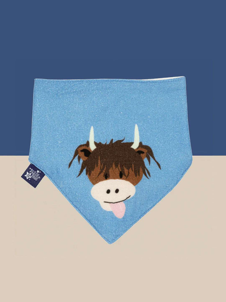 Blade & Rose Hamish Highland Cow Muslin Bibs - bold, bright and fun! These gorgeous lightweight bibs are made from 100% Cotton.