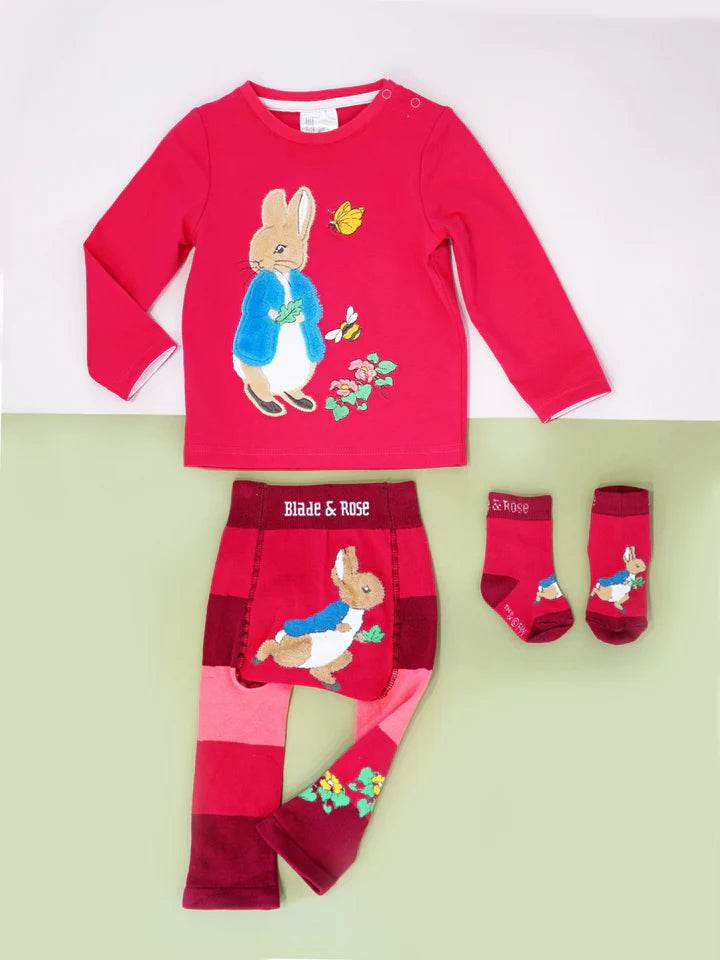 Blade & Rose Peter Rabbit Autumn Leaf Socks  - bold, bright and fun! These gorgeous socks in pink have a gorgeous Peter Rabbit design. Sold by Say It Baby Gifts - other matching items available