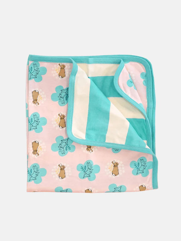 Blade & Rose Peter Rabbit Pretty Garden Blanket - with contrasting reverse