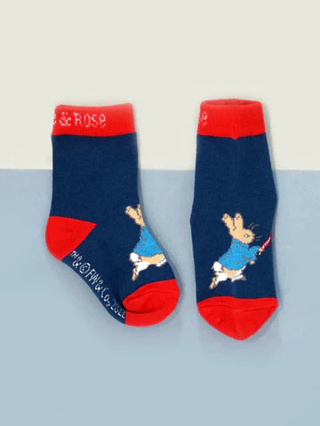 Blade & Rose Peter Rabbit Beatrix Potter Socks - bold, bright and fun! These gorgeous socks in navy blue and red have a gorgeous Peter Rabbit design.. Sold by Say It Baby Gifts
