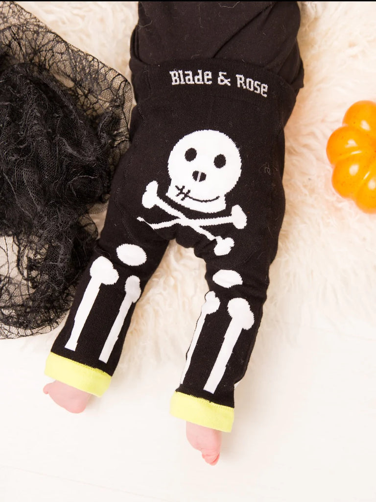 Blade & Rose Skeleton Leggings - bold, bright and fun! These fab leggings are black (with yellow trim) and a fun skeleton design on the bum.