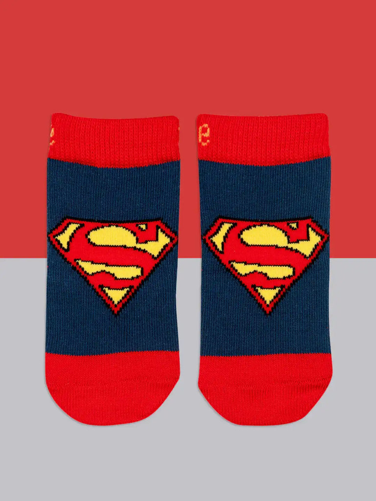 Blade & Rose Superman Socks. Superman logo socks on a red and gray background