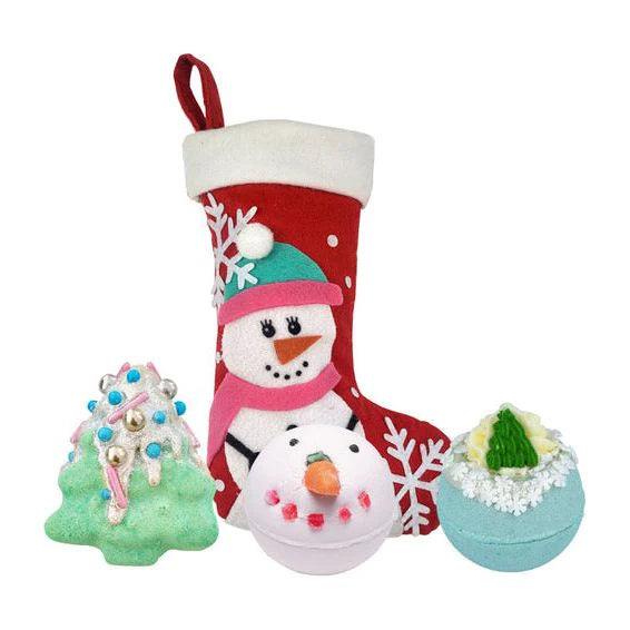 Bomb Cosmetics Snowlady Stocking - Snowman Lady Design with three bath bombs