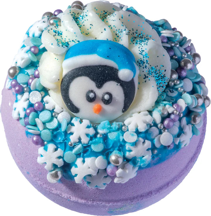 Bomb Cosmetics Penguin Stocking - penguin design and three bath bombs
