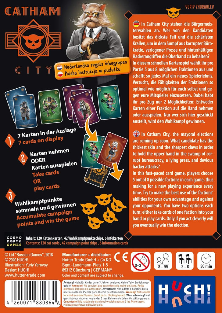Catham City Card Game - back of box