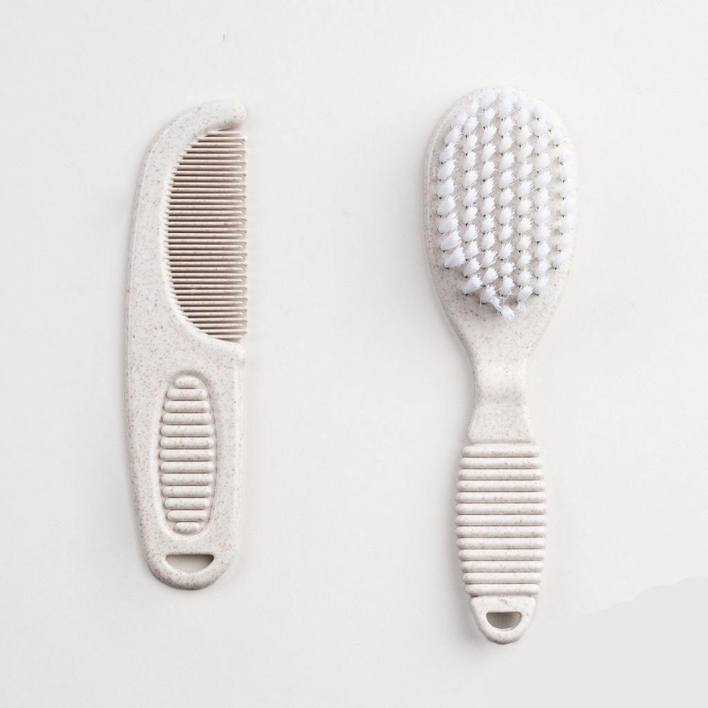 Welcome Baby Girl Kraft Gift Box - deluxe baby brush and comb set