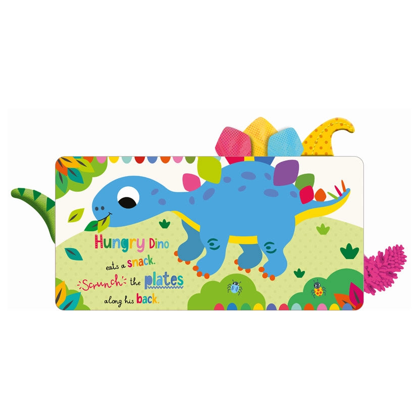 Little Stars Dino Adventures Sensory Book - Hungry Dino eats a snack. 