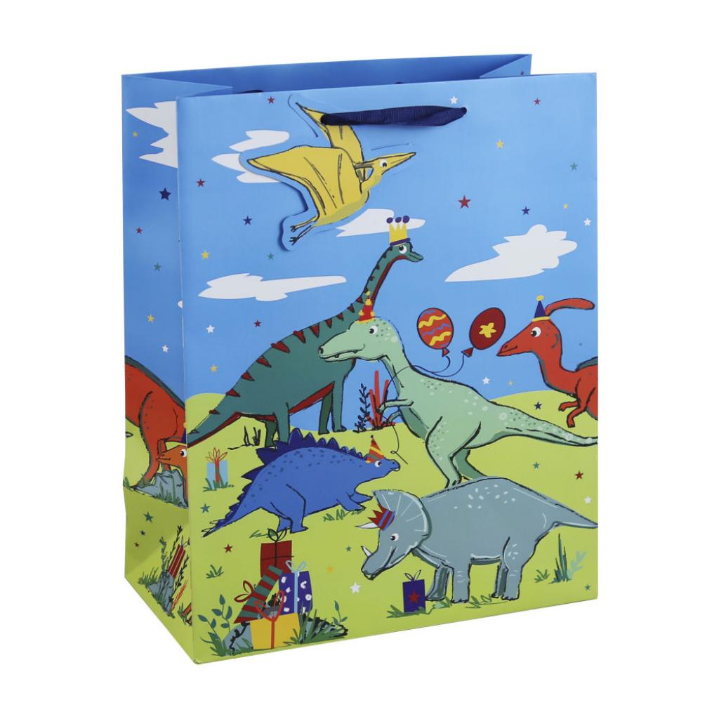 Party Hat Dinosaur Gift Bag - Large