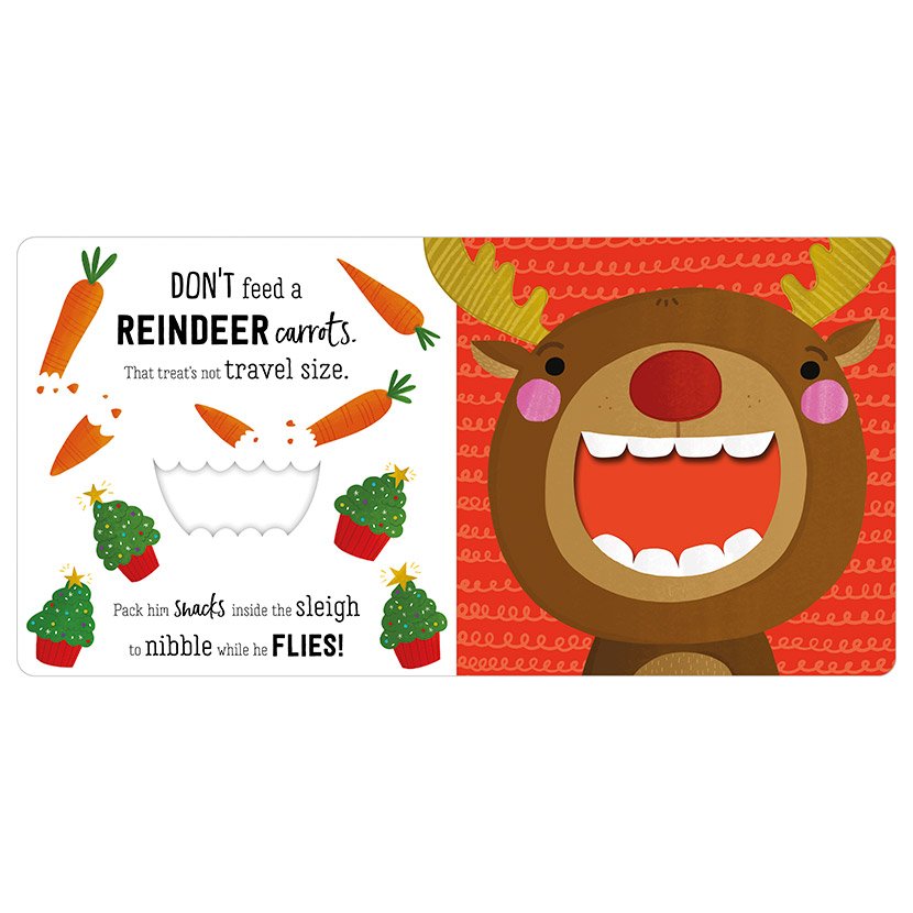 Don’t Feed Santa Claus Book - inside with reindeer picture