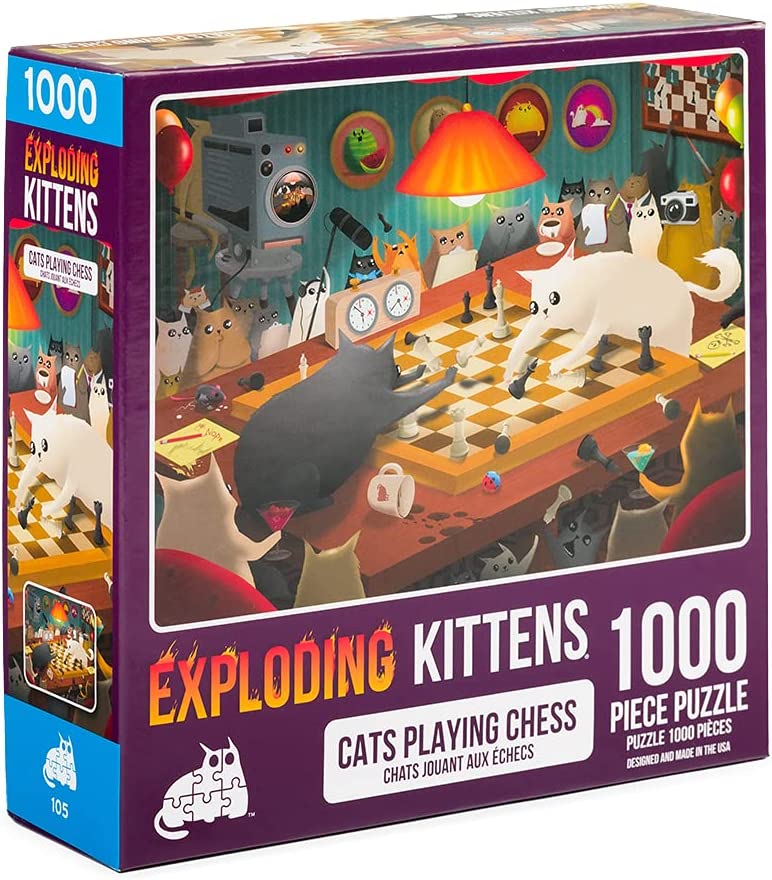 Exploding Kittens Cats Playing Chess 1000 Piece Jigsaw Puzzle All Jigsaw Puzzles