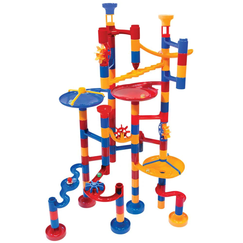 Galt Mega Marble Run. Colorful marble run toy set on a white background