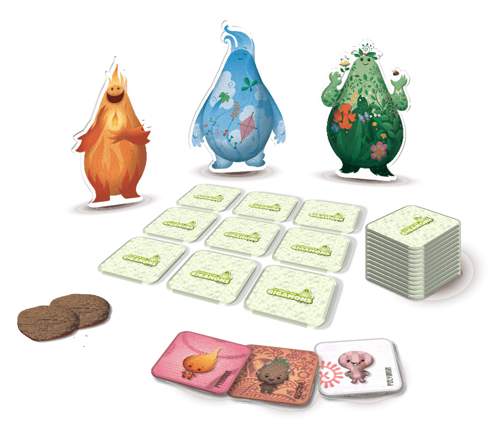 Gigamons memory game for kids age 5 and up. Studio H. Monster characters