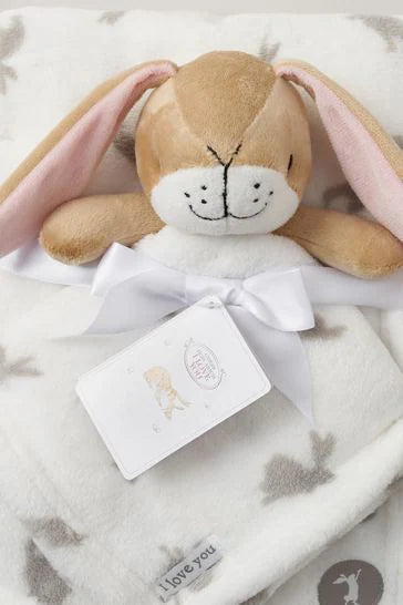 Guess How Much I Love You Unisex Blanket & Comforter Set - a super soft blanket with printed design with matching comforter. "Guess how much I love you" design.