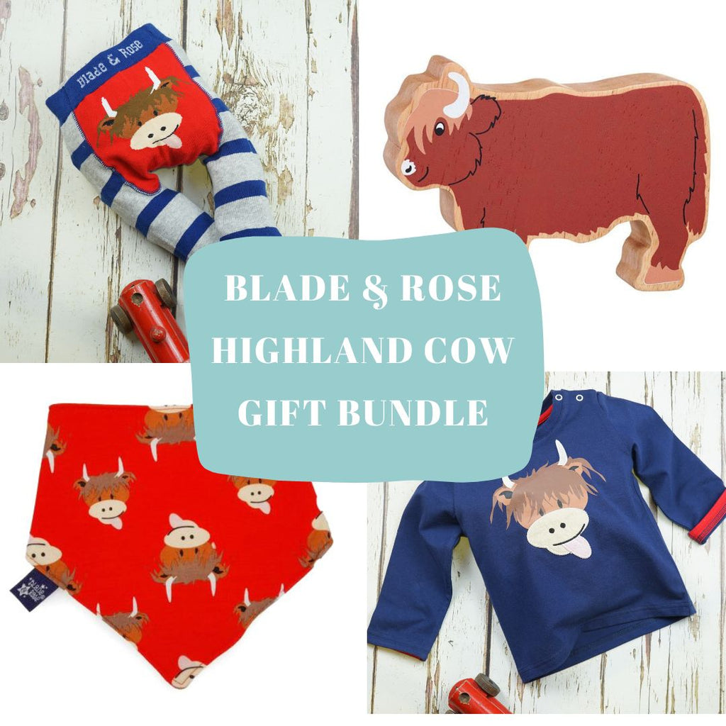 Blade & Rose Highland Cow Gift Bundle - a gorgeous gift set containing beautiful matching items from the Highland Cow collection! Sold by Say It Baby Gifts