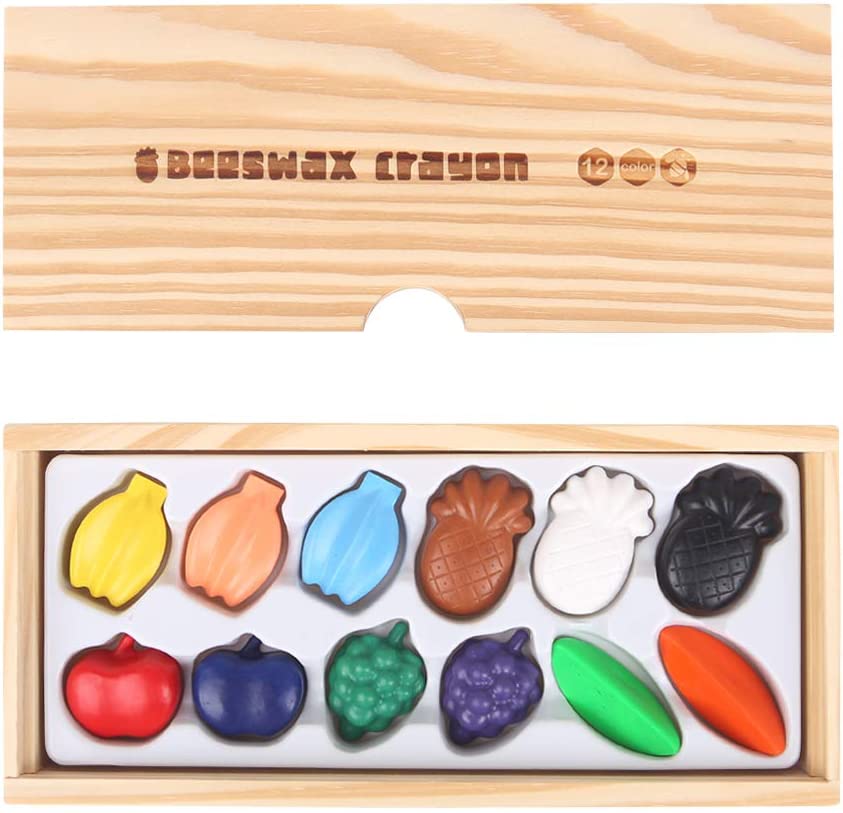 Jar Melo's colorful and fun fruit-shaped beeswax crayons.