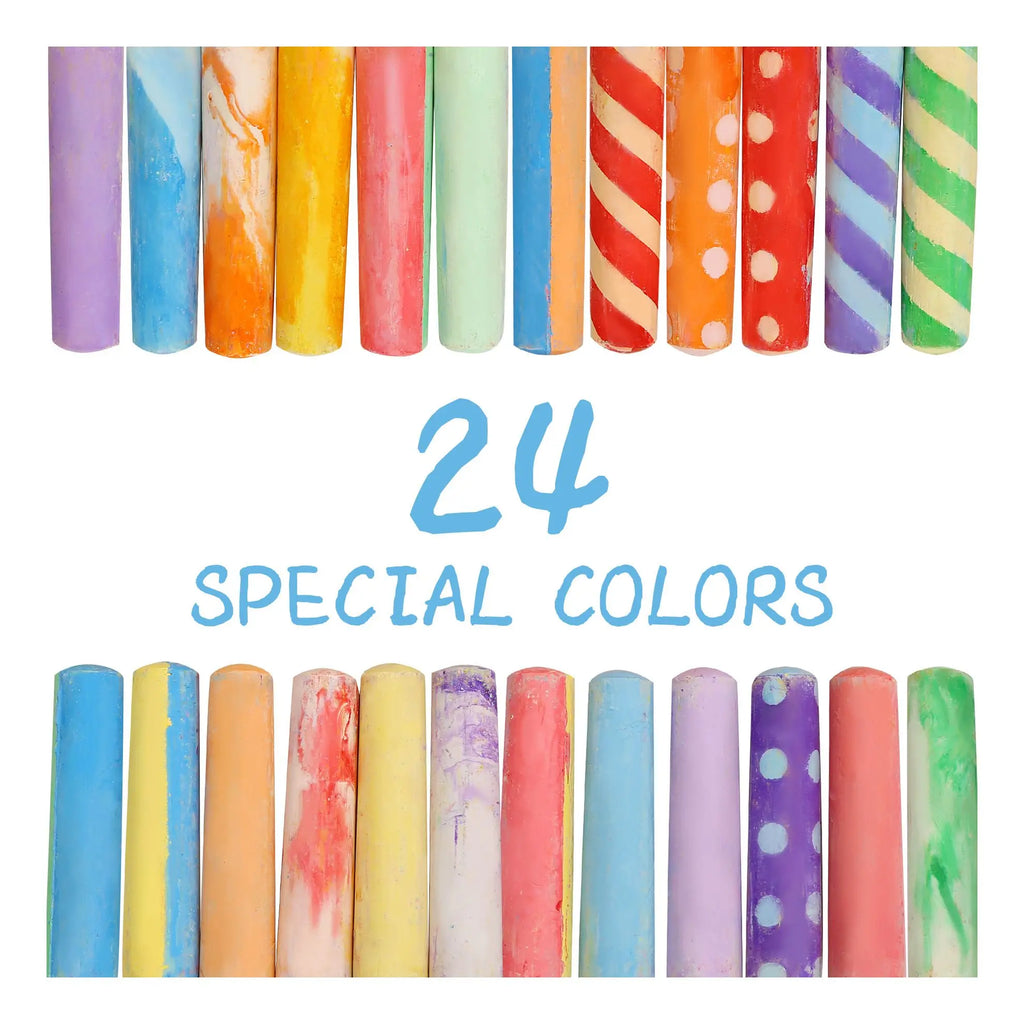 Jar Melo Super Jumbo Crayons - a 24 colour kit with 2 holders with 24 bi-coloured pieces of chalk. Sold by Say It Baby Gifts