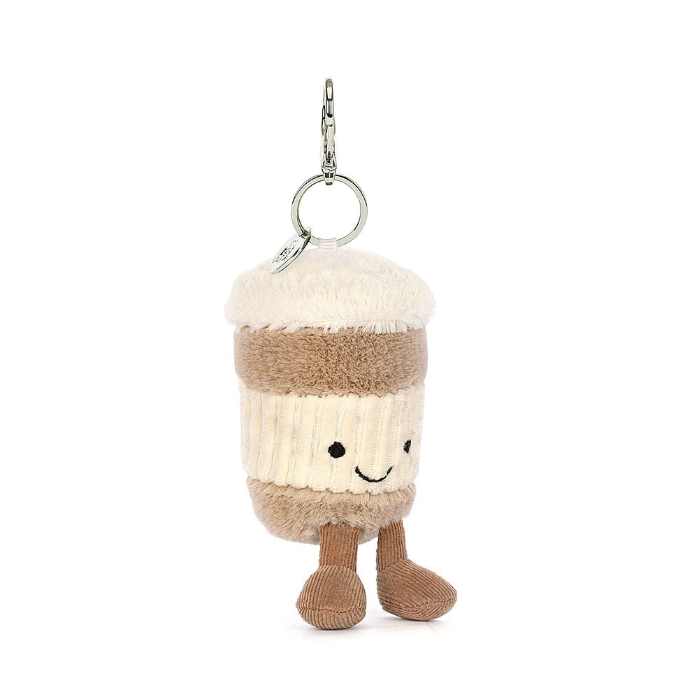 Jellycat Amuseable Coffee-To-Go Bag Charm. Sold by Say It Baby Gifts