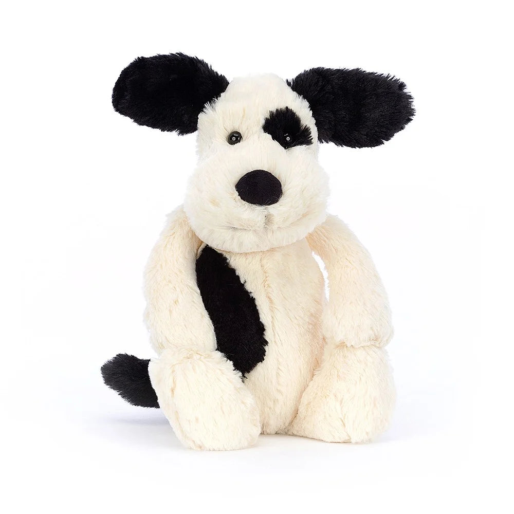 Jellycat Bashful Black & Cream Puppy BAS3WP - Sold by Say It Baby Gifts