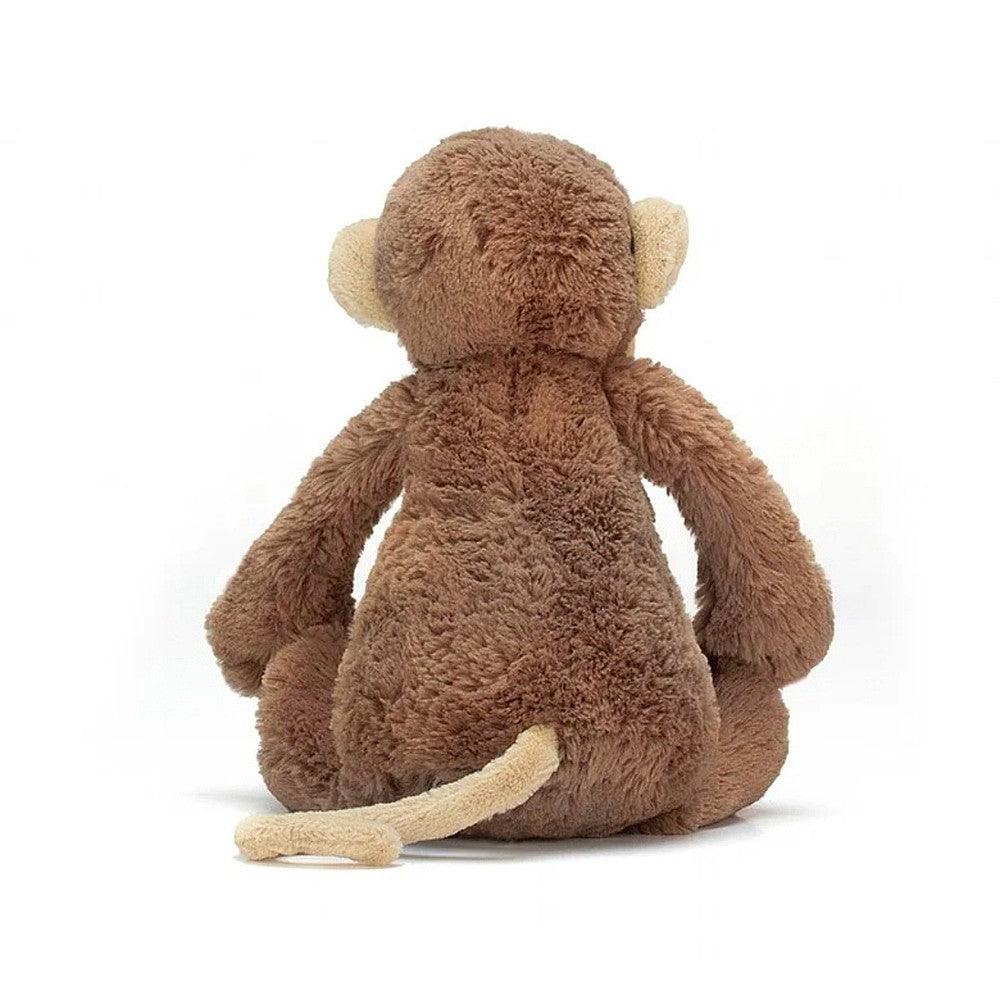 Jellycat Bashful Monkey. This super soft creamy chocolate coloured monkey has gorgeous soft fur, a happy smile and a cute curly tail.  BAS3MKNN Sold by Say It Baby Gifts